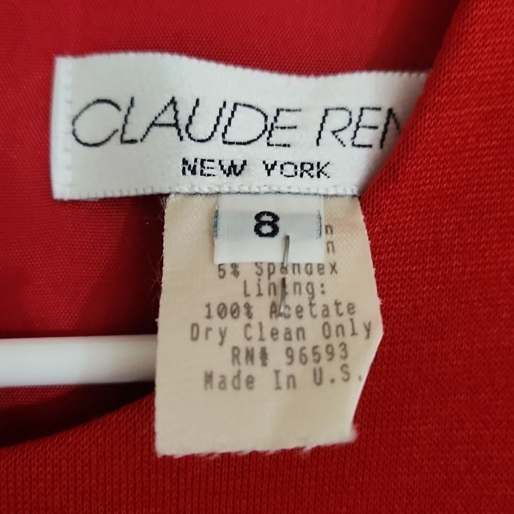 Elegant Red Vintage Dress Career Modest Romance Cottagecore Size 8 Whimsical - Picture 5 of 11